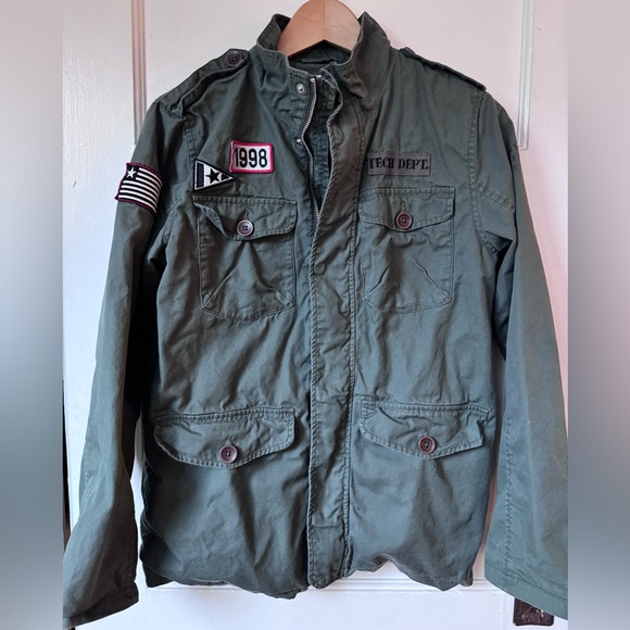 H&M | Kids Olive Green Cargo Jacket sz 12/13 Large - Picture 2 of 5